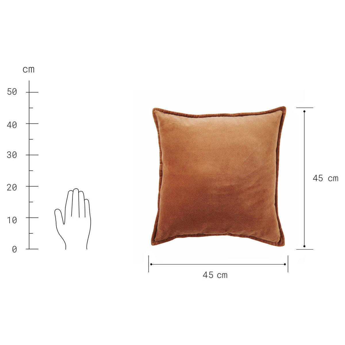 DEKOKISSEN Cotton Velvet - Hellbraun, Textil (45/45cm) - Butlers