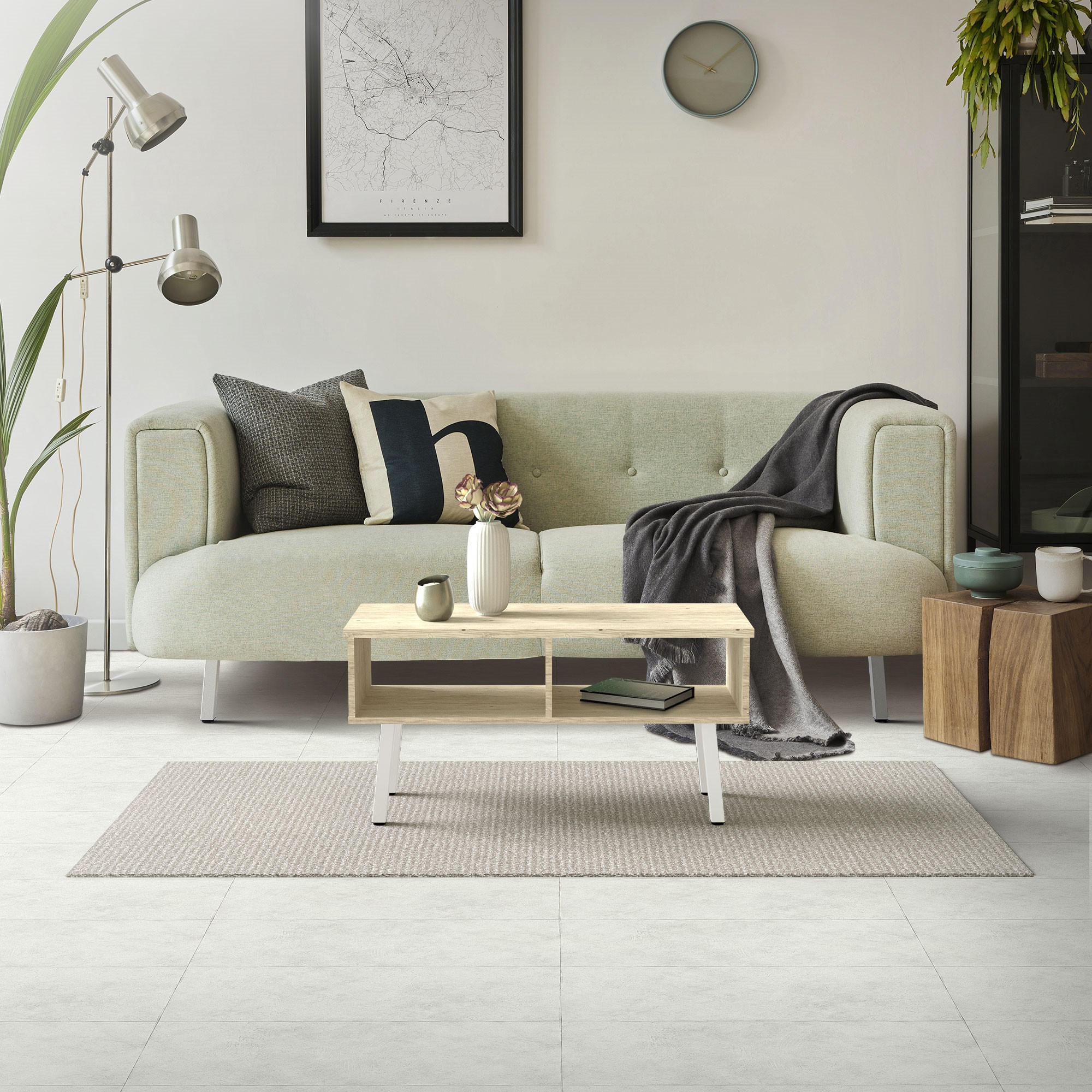 TISCHBEINE 4er Set I-96GRAD-Design H:30 cm Weiß 4x4 cm - Weiß, Metall (4/30/4cm) - ML-DESIGN