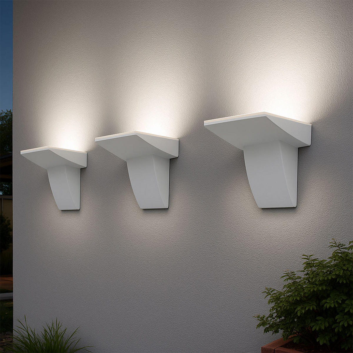 LED AUSSEN-WANDLEUCHTE Fontela Weiß - Weiß, Metall (14/17.5/24cm)