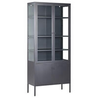 VITRINE Schwarz Oxted - Schwarz, Metall (80/180/35cm) - Beliani