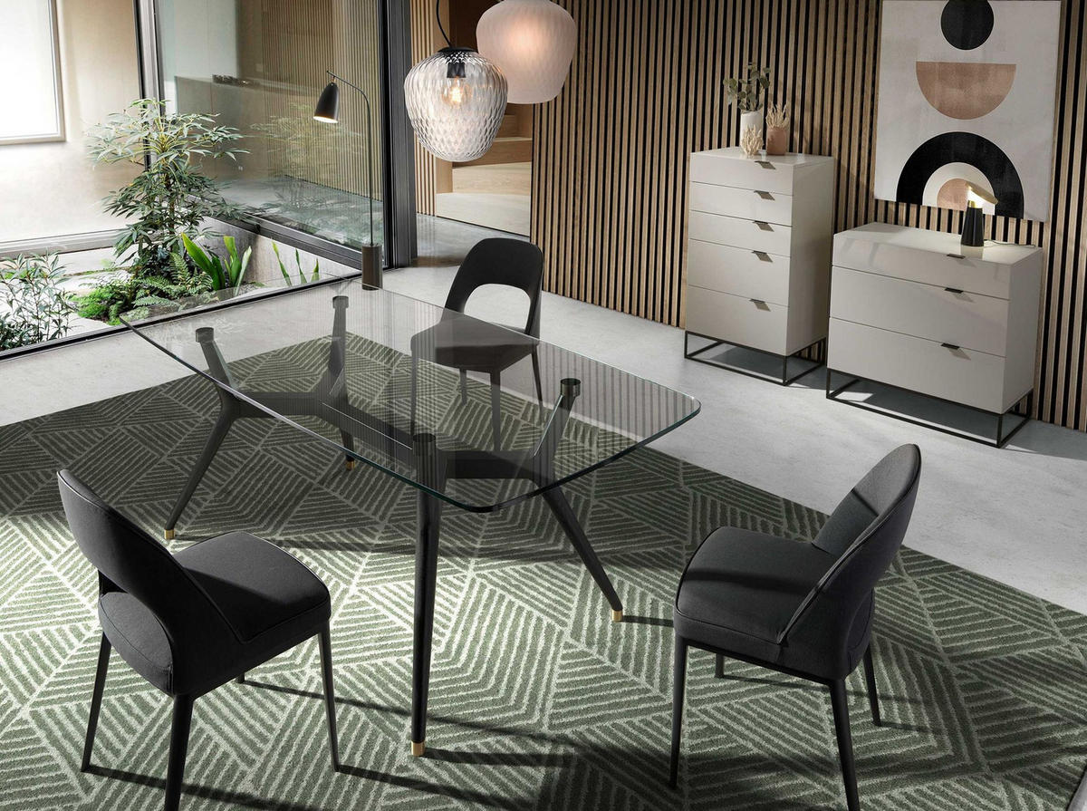 STUHL Stuhl aus dunkelgrauem Stoff 47/50/80 cm - Schwarz, Textil (47/80/50cm) - ANGEL CERDA