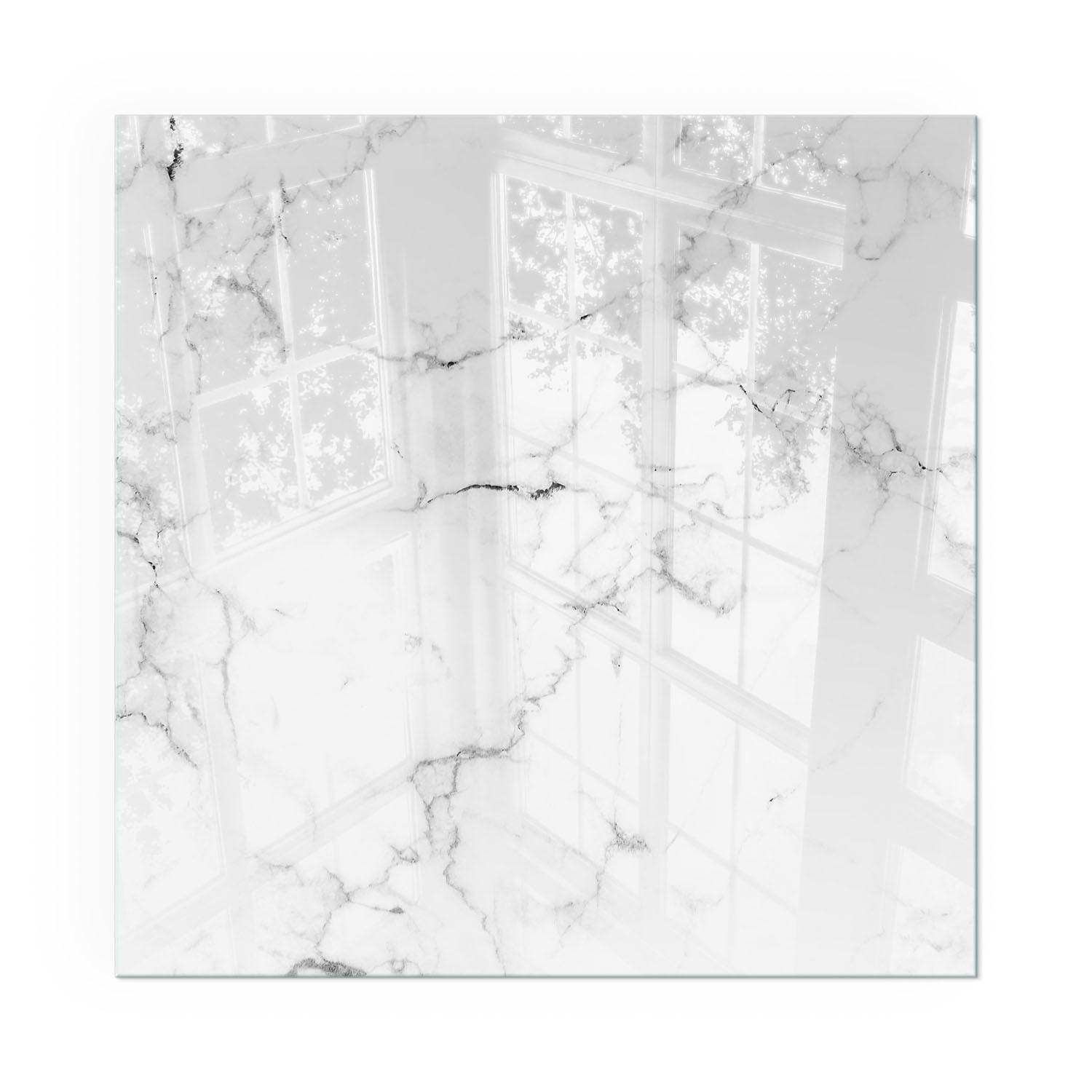 GLASPLATTE für Kamin 50x50 cm - Weiß, Glas (50/50/0.4cm) - TULUP