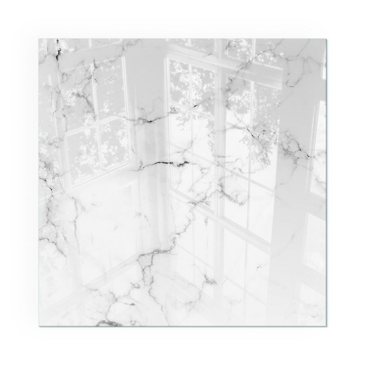 GLASPLATTE für Kamin 50x50 cm - Weiß, Glas (50/50/0.4cm) - TULUP