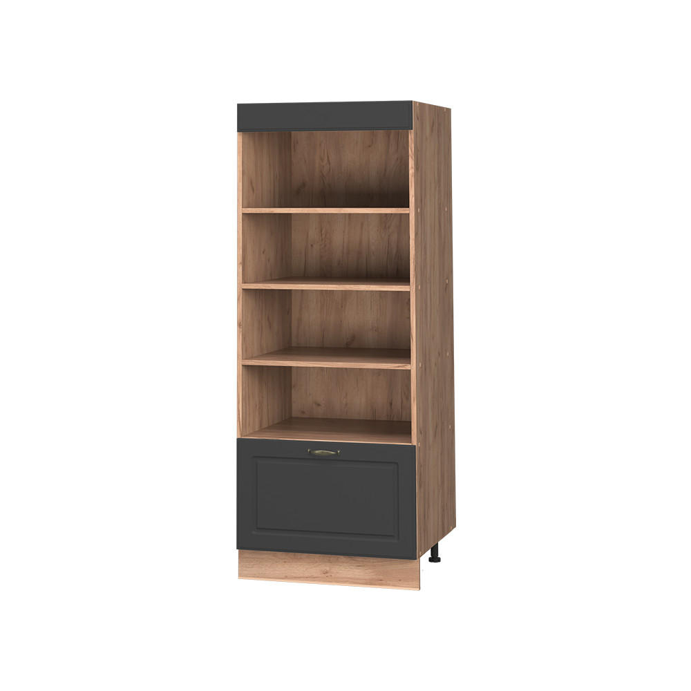 KÜCHENREGAL Fame-Line, Anthrazit-Gold Landhaus/Goldkraft Eiche, 60 cm - Honigeiche/Anthrazit, Holzwerkstoff (60/153.6/58.1cm) - Vicco