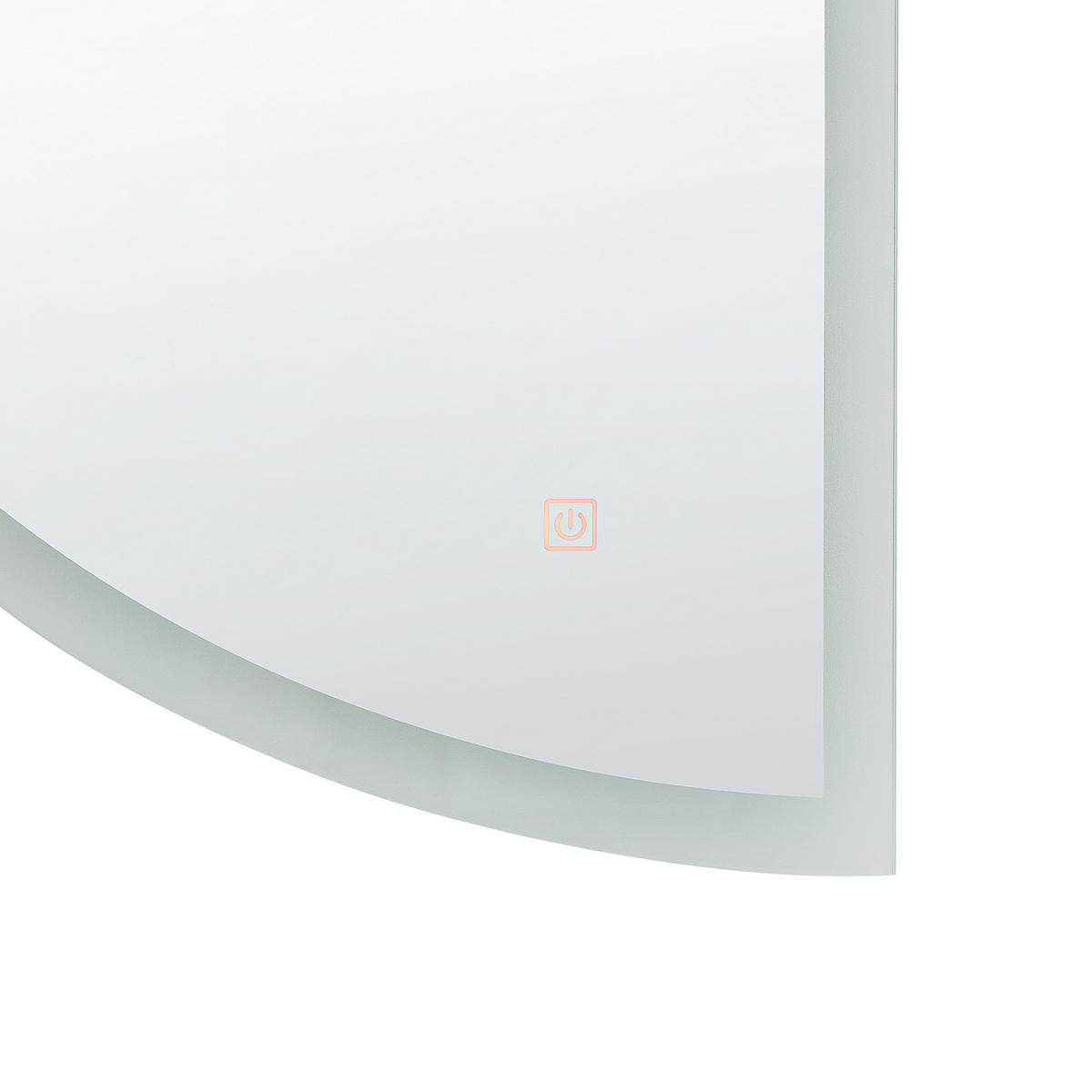 LED-WANDSPIEGEL halbrund 80 cm Silber Bezons - Silberfarben, Glas (80/3/49cm) - Beliani