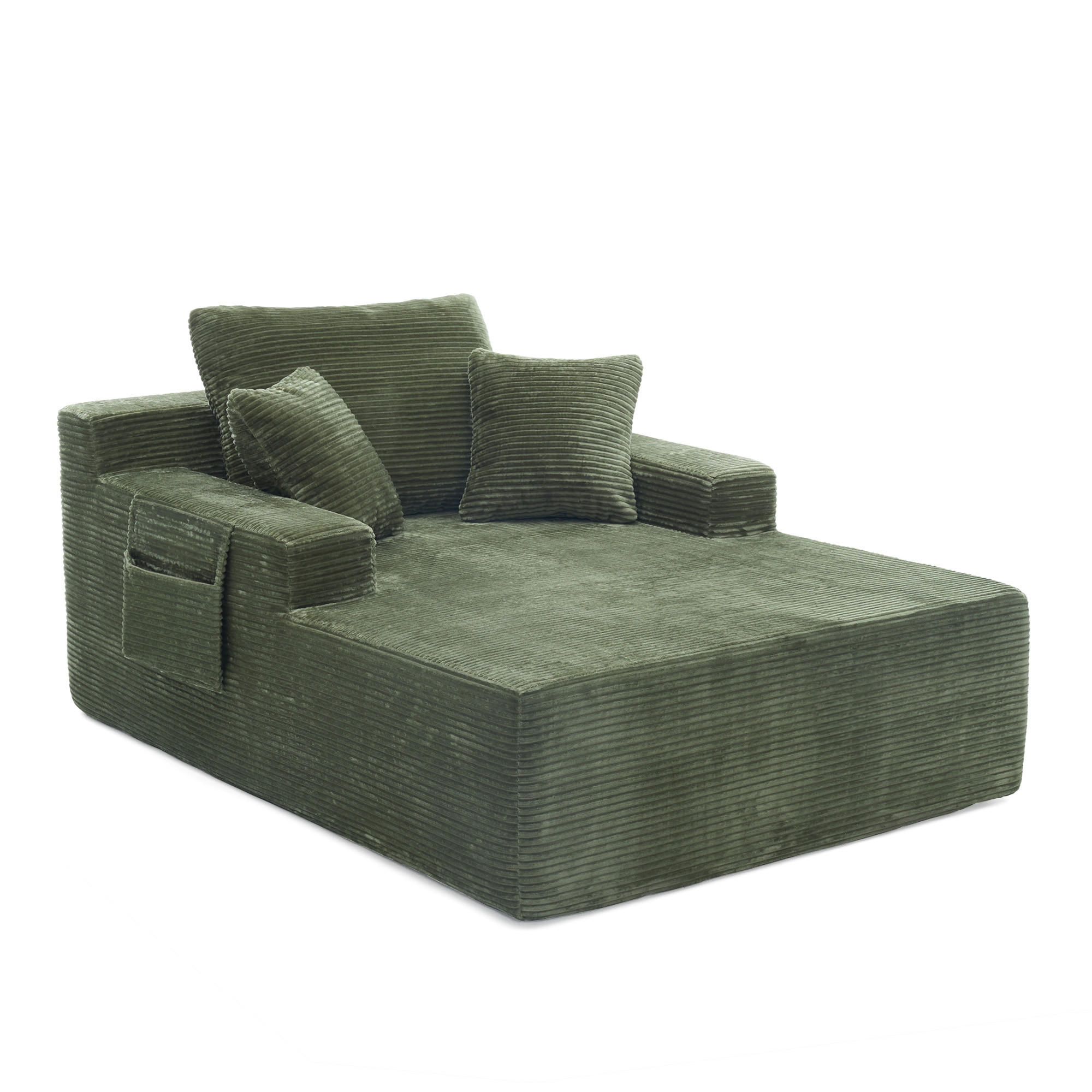 SCHLAFSOFA DE-34580 mit Seitentaschen Grün - Grün, Textil (70/150/110cm) - ComfortXL