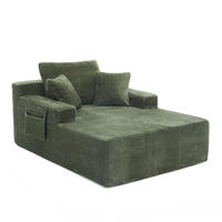 SCHLAFSOFA DE-34580 mit Seitentaschen Grün - Grün, Textil (70/150/110cm) - ComfortXL