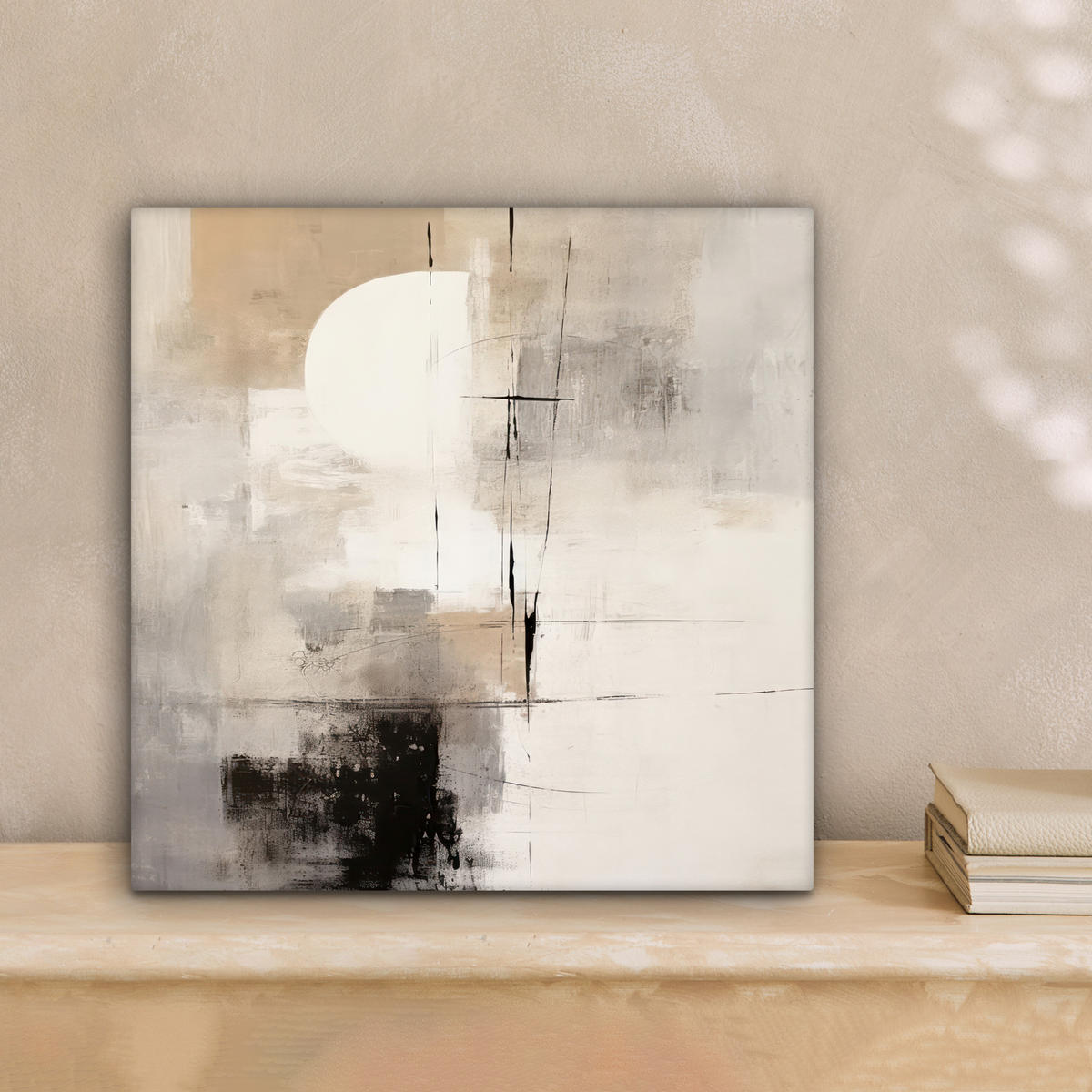 LEINWANDBILD Abstrakt - Kunst - Grau 20x20 cm - Hellgrau, Textil (20/20cm) - MuchoWow