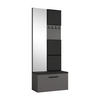 GARDEROBENSCHRANK Rosanno III Grau 80,6/204/40 cm – Modern, mit Spiegel und Kleiderhaken - Grau, Holzwerkstoff/Kunststoff (80.6/204.1/40cm) - AX Living