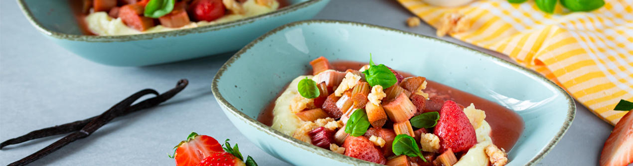 XXXLecker Rezept Rhabarber-Erdbeer-Kompott mit Krokant Header