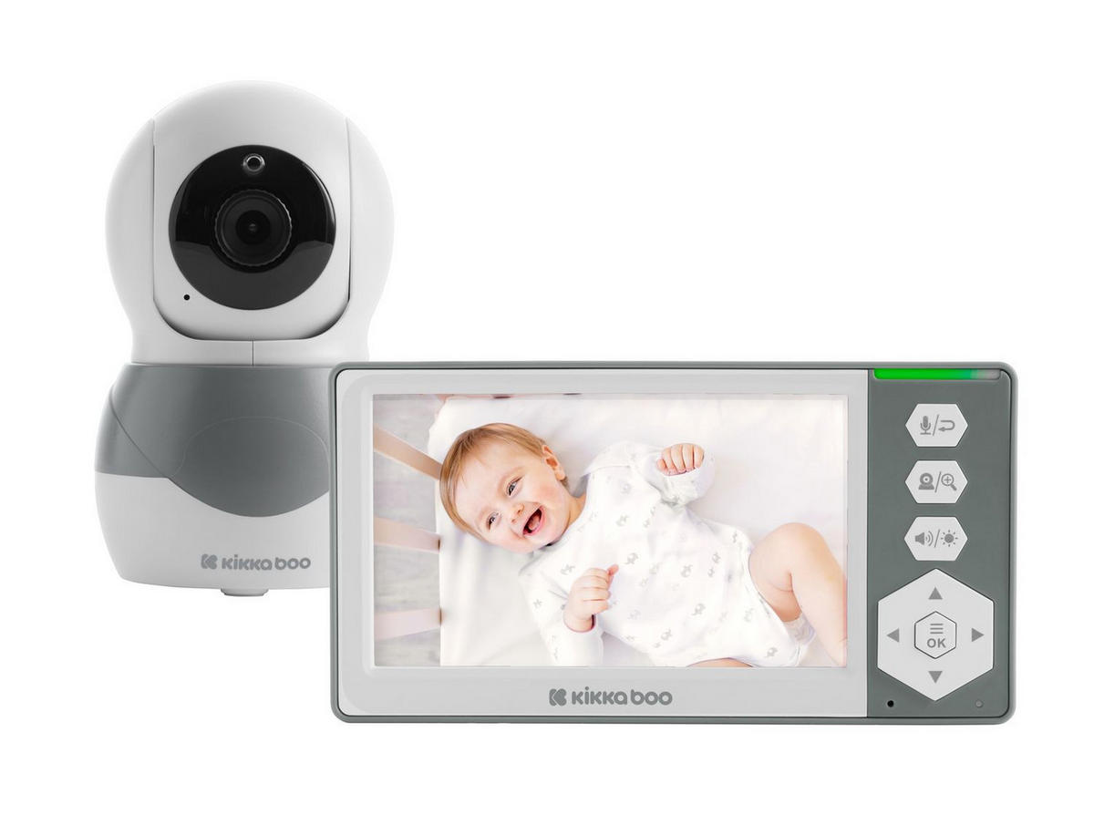 BABYPHONE Ady Display 4,3 Zoll grau ECO-Modus Schlaflieder Nachtsicht Alarm - Grau, Kunststoff - Kikka boo