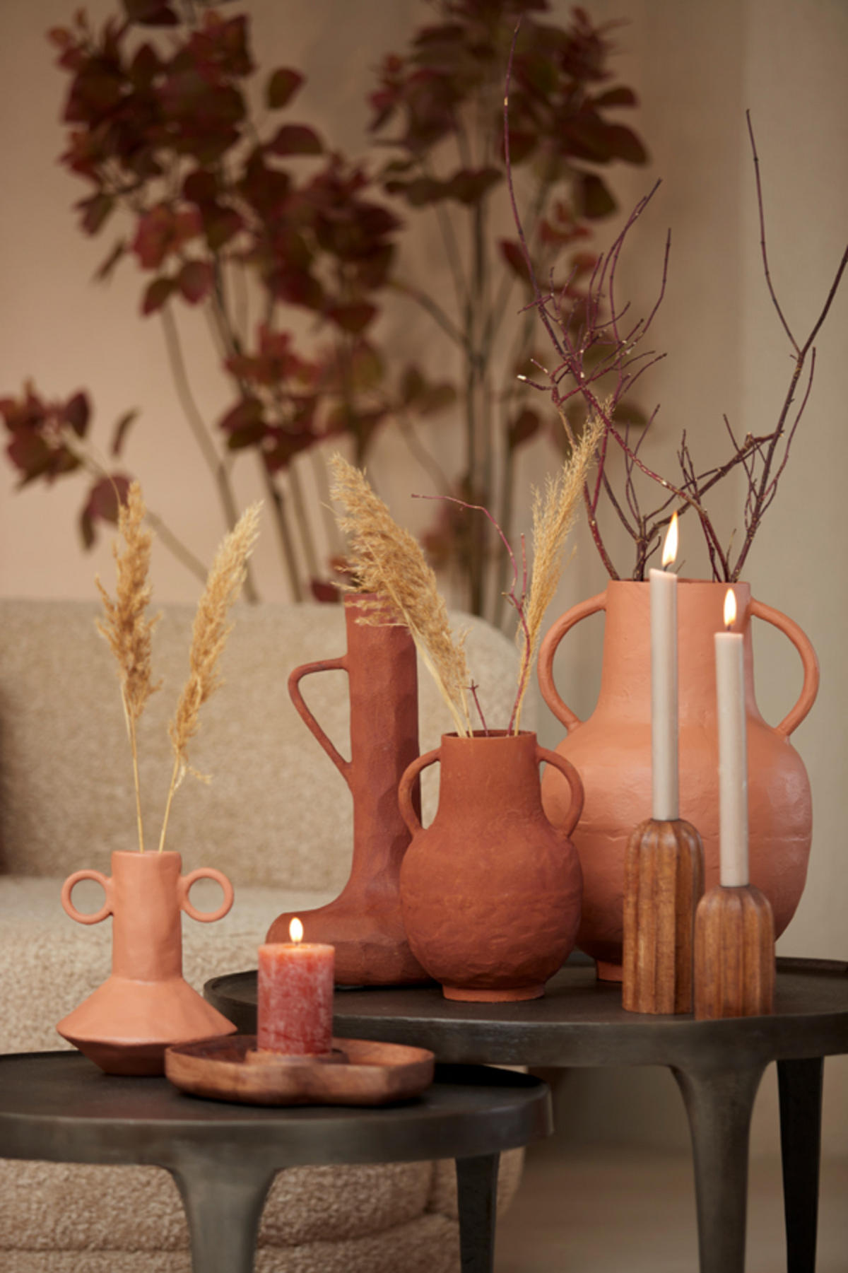 VASE Cingoli Rot Ø25/39 cm - Rot, Metall (39cm) - Light & Living