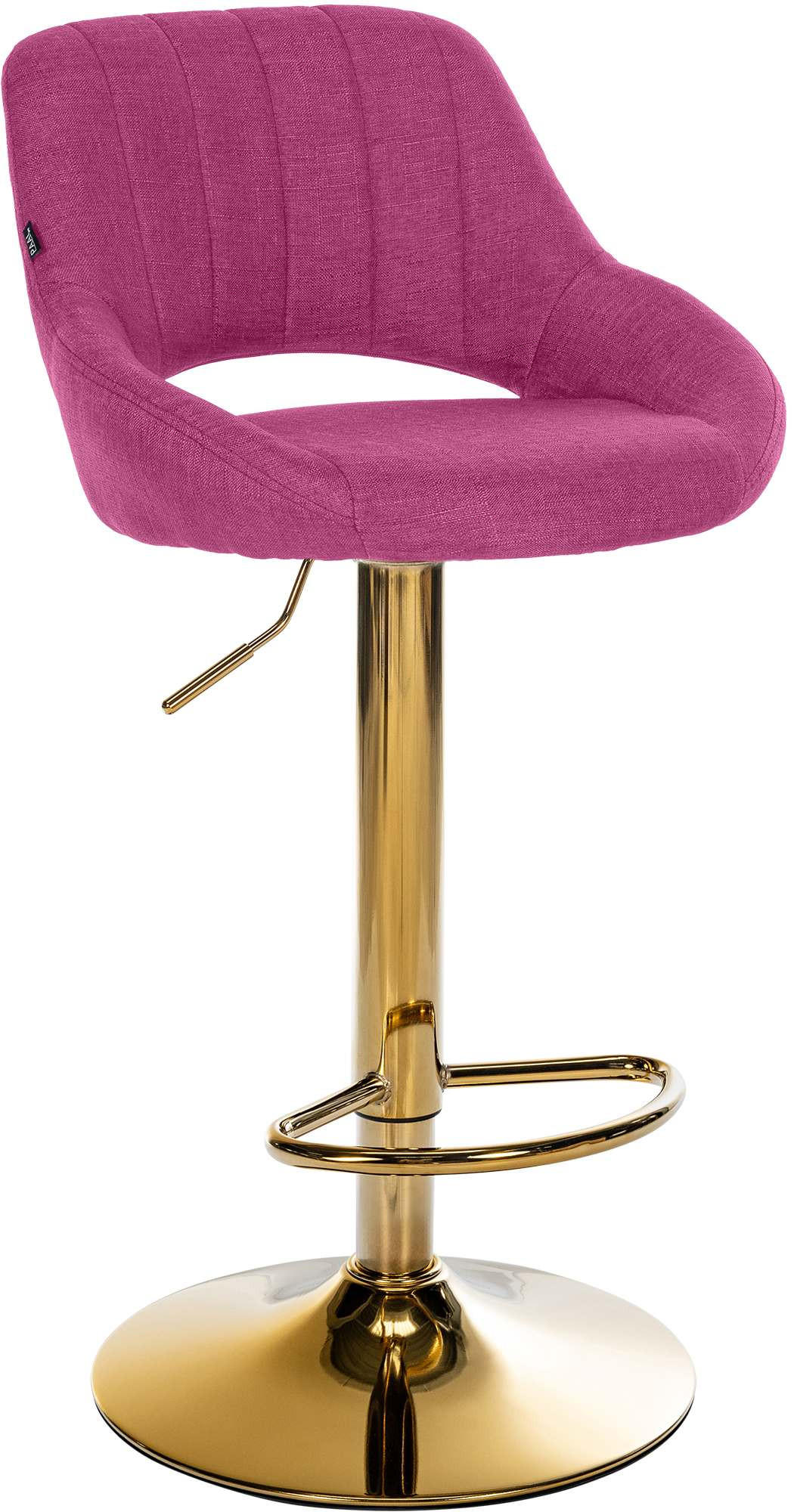 BARHOCKER Stoff Lila - Lila/Goldfarben, Textil/Metall (47/85/48cm) - CLP