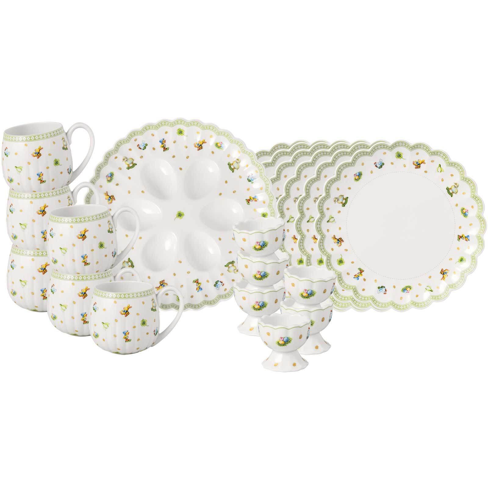 FRÜHSTÜCKS-SET "EIER" Easter Delight grün 19er Set - Grün, Keramik (1/1/1cm) - Villeroy & Boch
