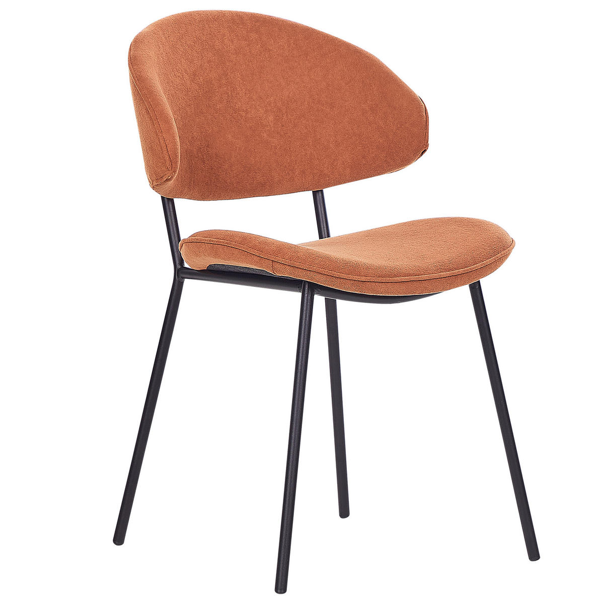 ESSZIMMERSTUHL 2er-Set Polsterbezug Orange Kiana - Orange, Textil/Metall (50/81/59cm) - Beliani