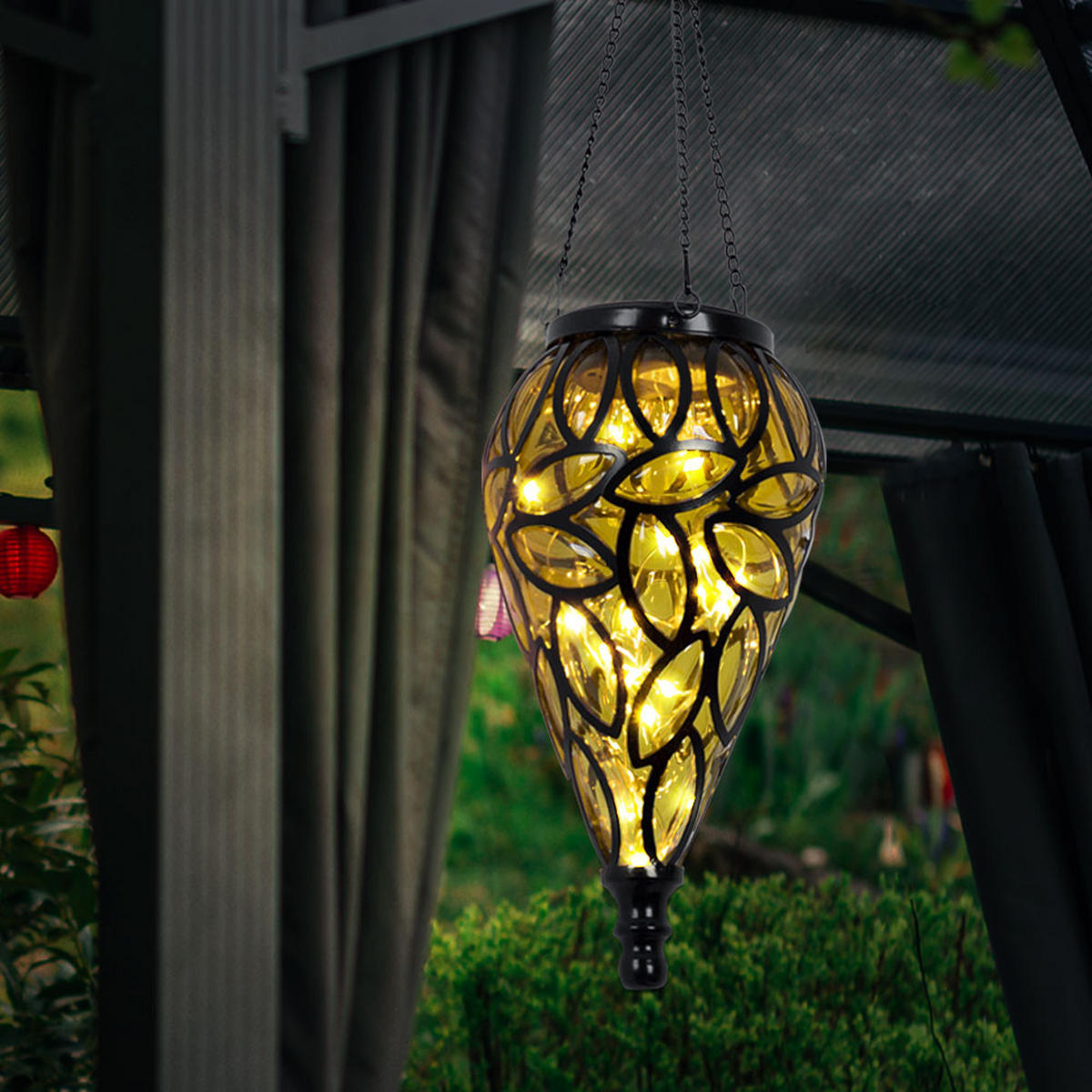 LED AUSSENLEUCHTE Metall Orange - Orange, Metall (13.5/13.5/50cm) - Globo Lighting