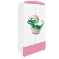 KINDERKLEIDERSCHRANK Kleiner Dino - Hellrosa, Holzwerkstoff (90/175/52cm) - RAUMHIRSCH FURNITURE
