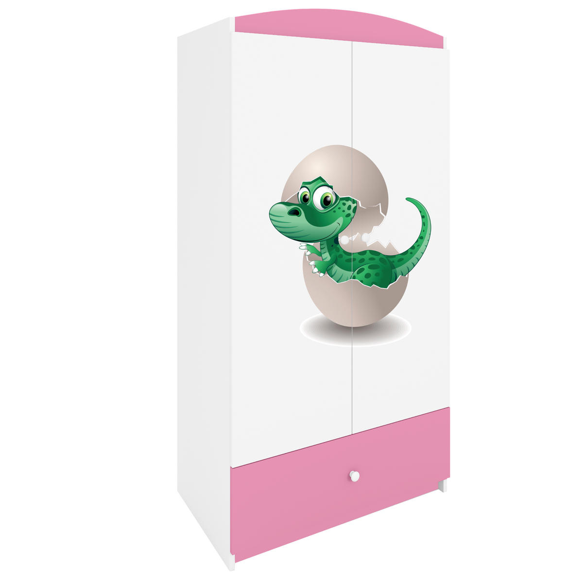 KINDERKLEIDERSCHRANK Kleiner Dino - Hellrosa, Holzwerkstoff (90/175/52cm) - RAUMHIRSCH FURNITURE