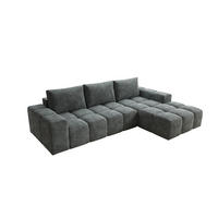 ECKSOFA Cento, L-Form, Ottomane Rechts, Webstoff, 285x56x180 cm, Grau - Grau, Holz (285/180cm) - PROMETO Möbel