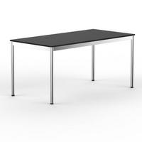 SCHREIBTISCH VST1 140 x 60 cm Schwarz – höhenverstellbar - Chromfarben/Schwarz, Holzwerkstoff (140/60/75.5cm) - Versee
