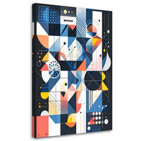 LEINWANDBILD Abstraktion im Bauhaus-Stil 40x60cm - Multicolor, Textil (40/60cm) - Feeby