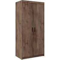 DREHTÜRENSCHRANK Elena mit 2 Türen, ohne Spiegel, Eiche Lefkas - Eichefarben, Holzwerkstoff (90/190/53cm) - Beautysofa