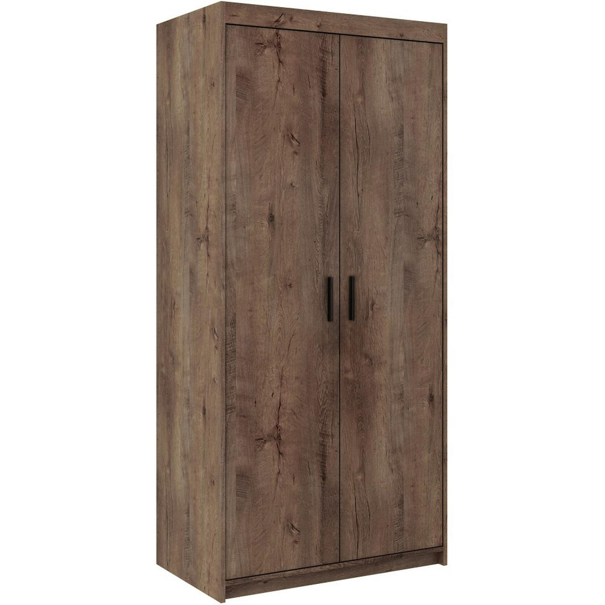 DREHTÜRENSCHRANK Elena mit 2 Türen, ohne Spiegel, Eiche Lefkas - Eichefarben, Holzwerkstoff (90/190/53cm) - Beautysofa