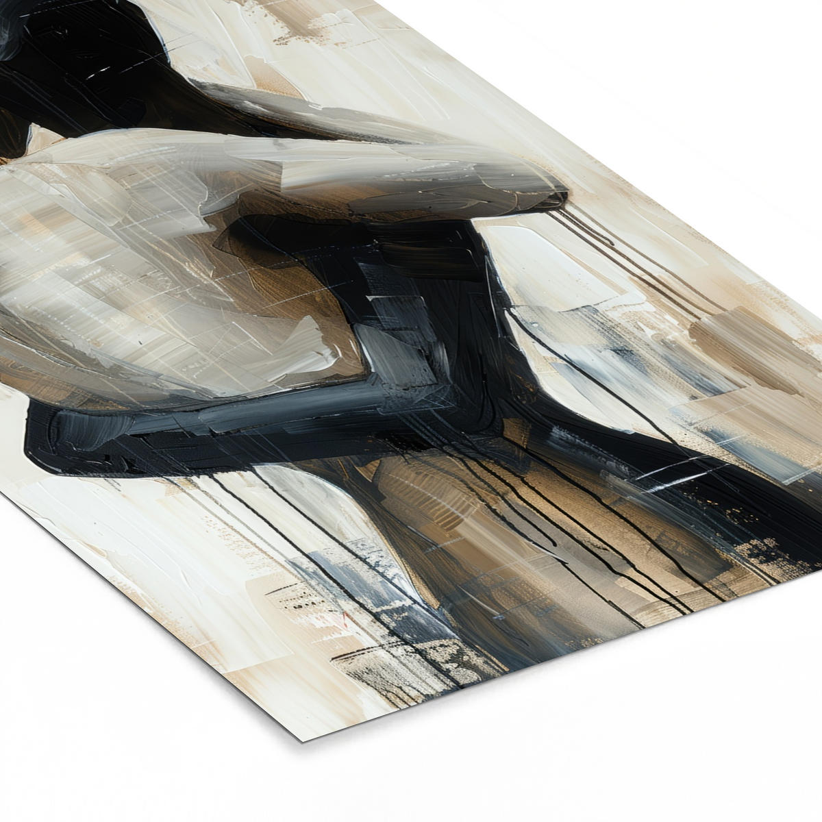 GERAHMTES BILD Abstrakt - Liebe - Schwarz und weiß - Modern 40x60 cm - Schwarz, Papier (40/60cm) - MuchoWow