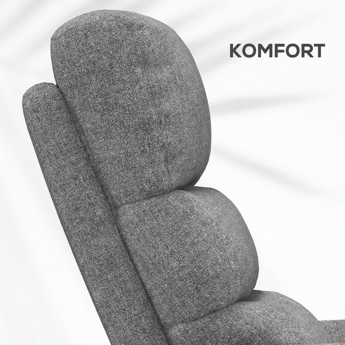FERNSEHSESSEL mit Aufstehhilfe Elektrisch, Relaxsessel mit Liegefunktion Grau - Schwarz/Grau, Textil/Metall (90/96/66cm) - HOMCOM