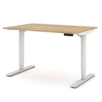 SCHREIBTISCH Elektrisch höhenverstellbarer Schreibtisch Y-Line Eiche Natura Signalweiß 120/80/62-127cm - Weiß/Eiche Artisan, Holzwerkstoff/Metall (80/120/127cm) - ASSMANN