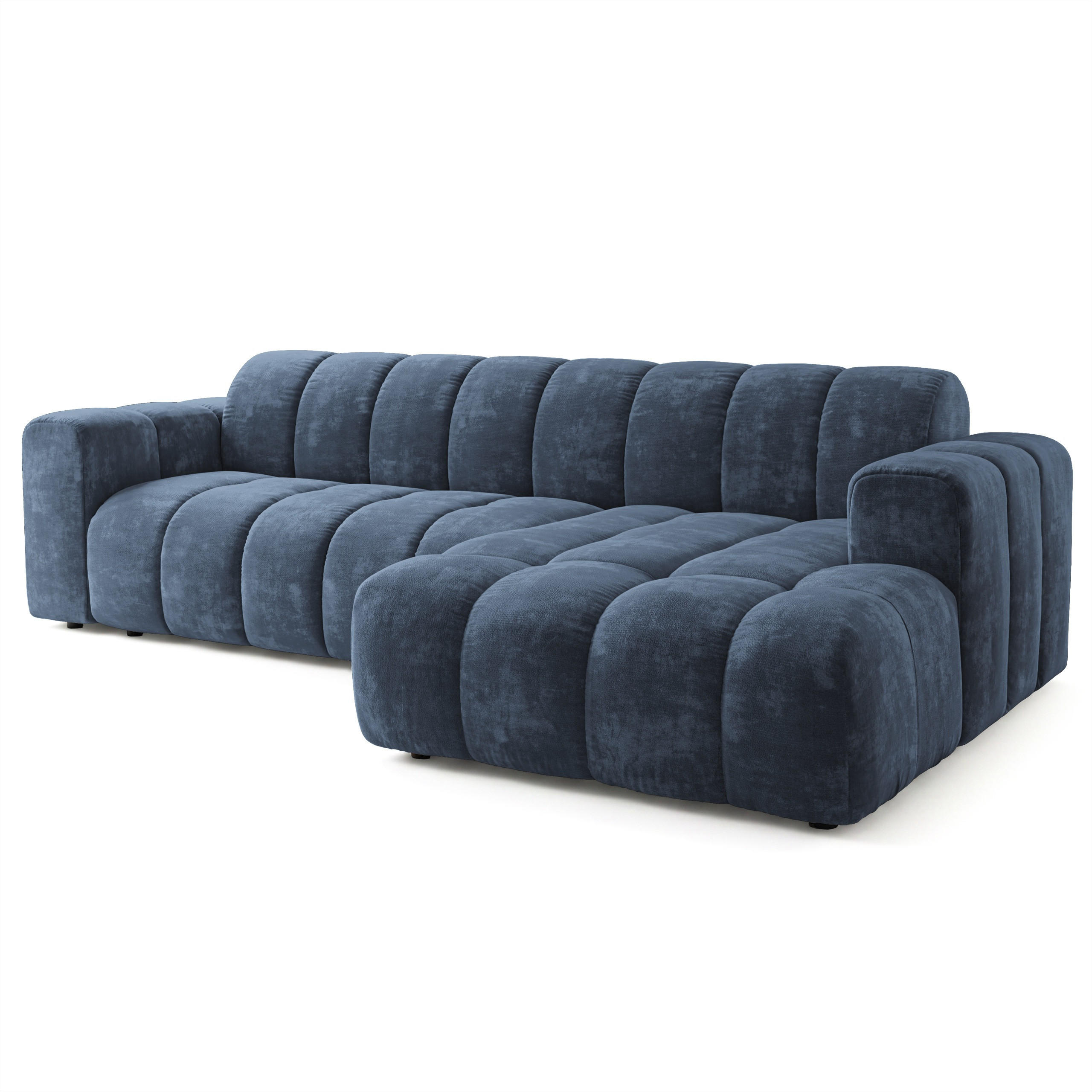 ROHOVÁ Sedačka SETIA LUMO 05, Modrá - modrá/černá, dřevo/textil (304/165cm) - MASSENO