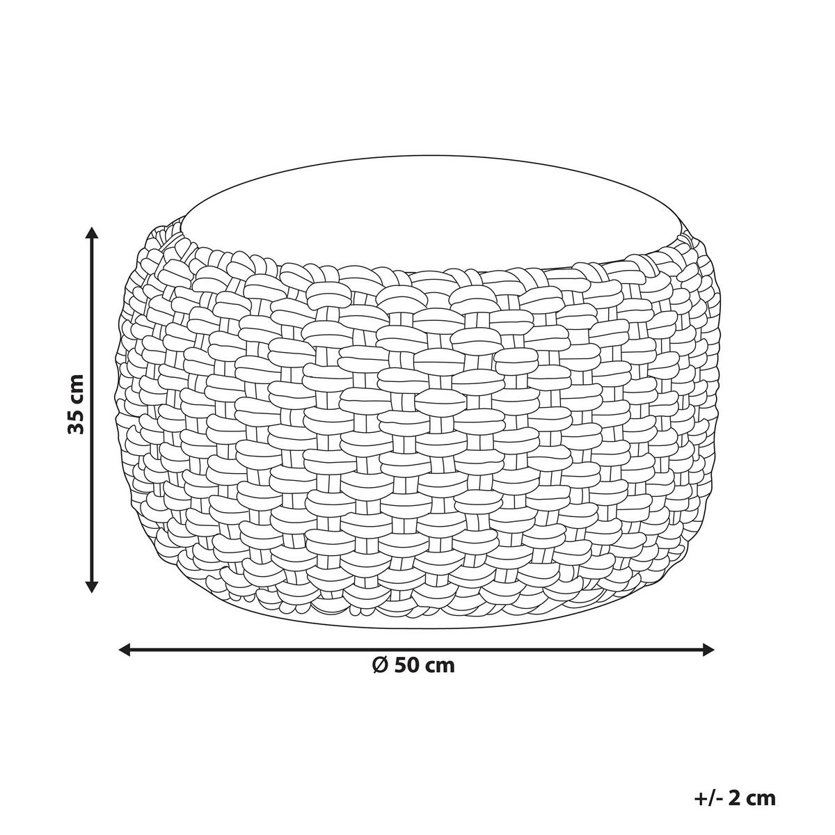 POUF Cremeweiß Aiza - Beige/Weiß, Naturmaterialien (50/35/50cm) - Beliani