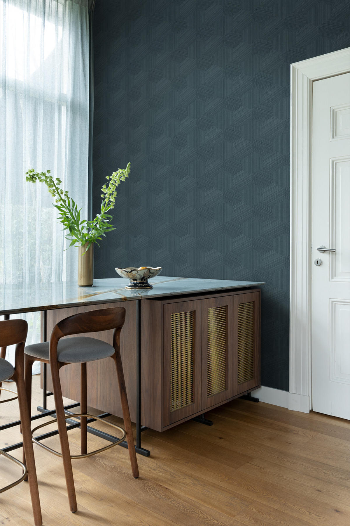 TAPETE 3D-Muster 50 x 900 cm - Blau, Papier (50/900cm) - Origin Wallcoverings