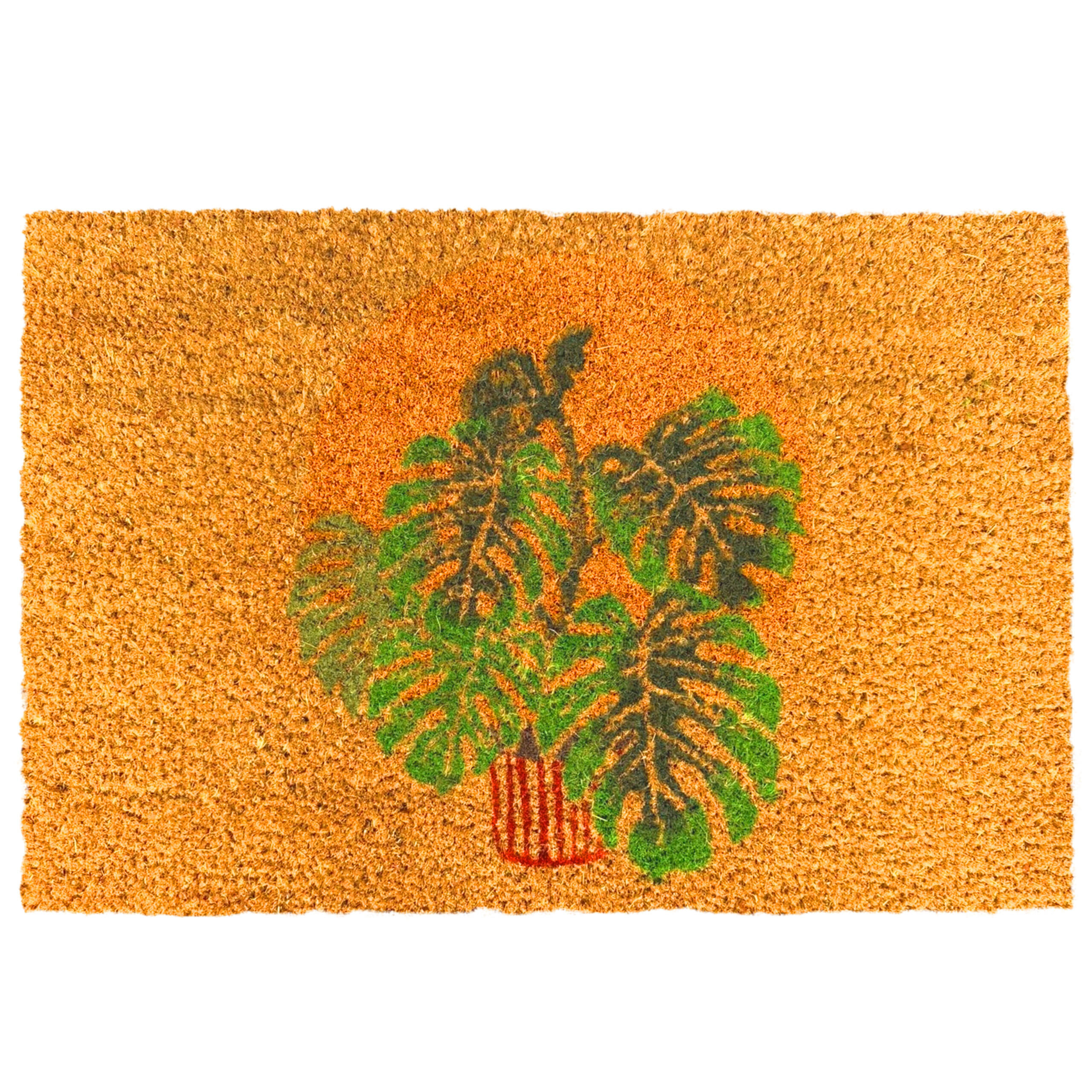 Relaxdays ROHOŽKA Přírodní kokos protiskluzová rostlinný motiv 60x40 cm