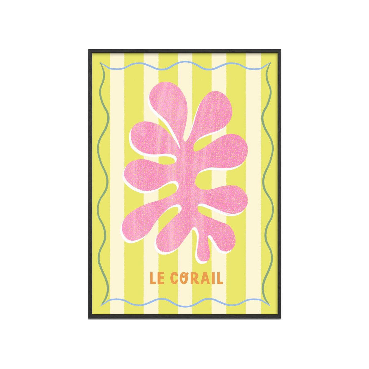 POSTER mit Rahmen Melissa Donne - Le Corail Lemon/Cream - Multicolor/Schwarz, Holz/Papier (30/40cm) - Poster&Frame