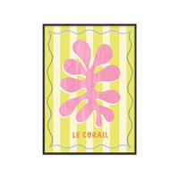POSTER mit Rahmen Melissa Donne - Le Corail Lemon/Cream - Multicolor/Schwarz, Holz/Papier (30/40cm) - Poster&Frame