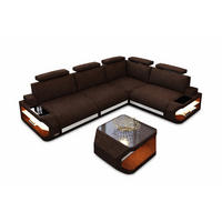 ECKSOFA Siena Braun Weiß Strukturstoff - Braun, Kunststoff (272/272cm)