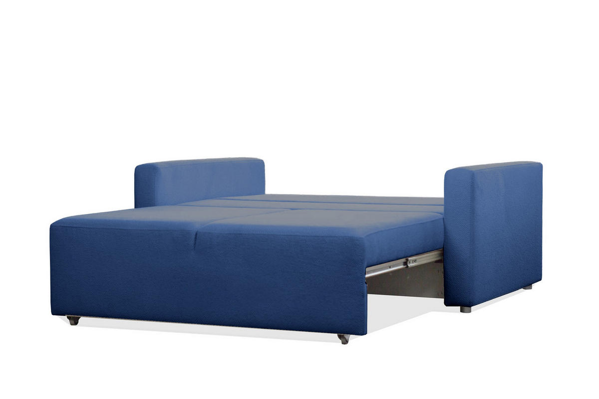 SOFA Mira Blau, Zweisitzer Sofa, mit Schlaffunktion - Blau, Holzwerkstoff/Textil (170/99/114cm) - Bettso