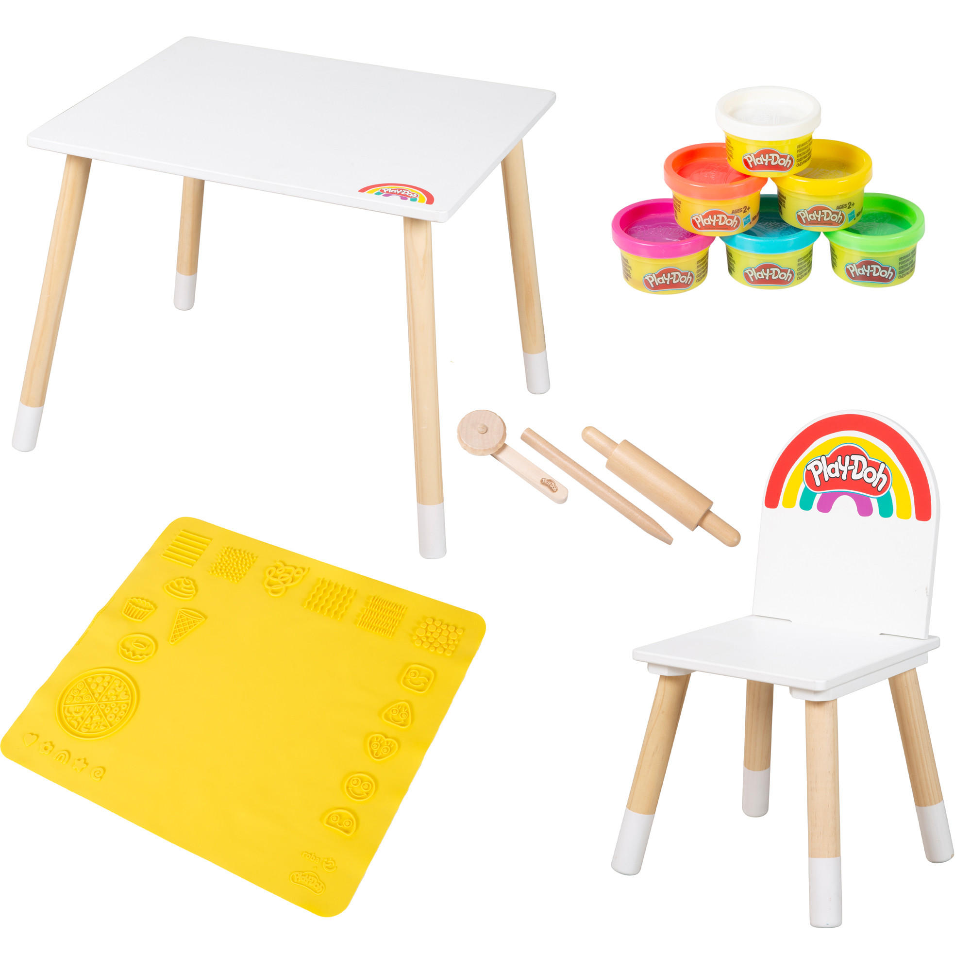 KINDERSITZGRUPPE roba x Play-Doh - Weiß, Holz (60/49/50cm) - Roba