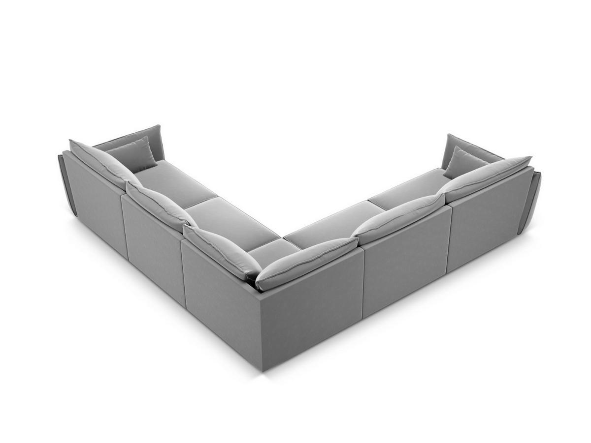 WENDBARES-ECKSOFA Kaelle aus Samt grau 7 Sitzplätze - Grau, Textil (286/286cm) - Micadoni