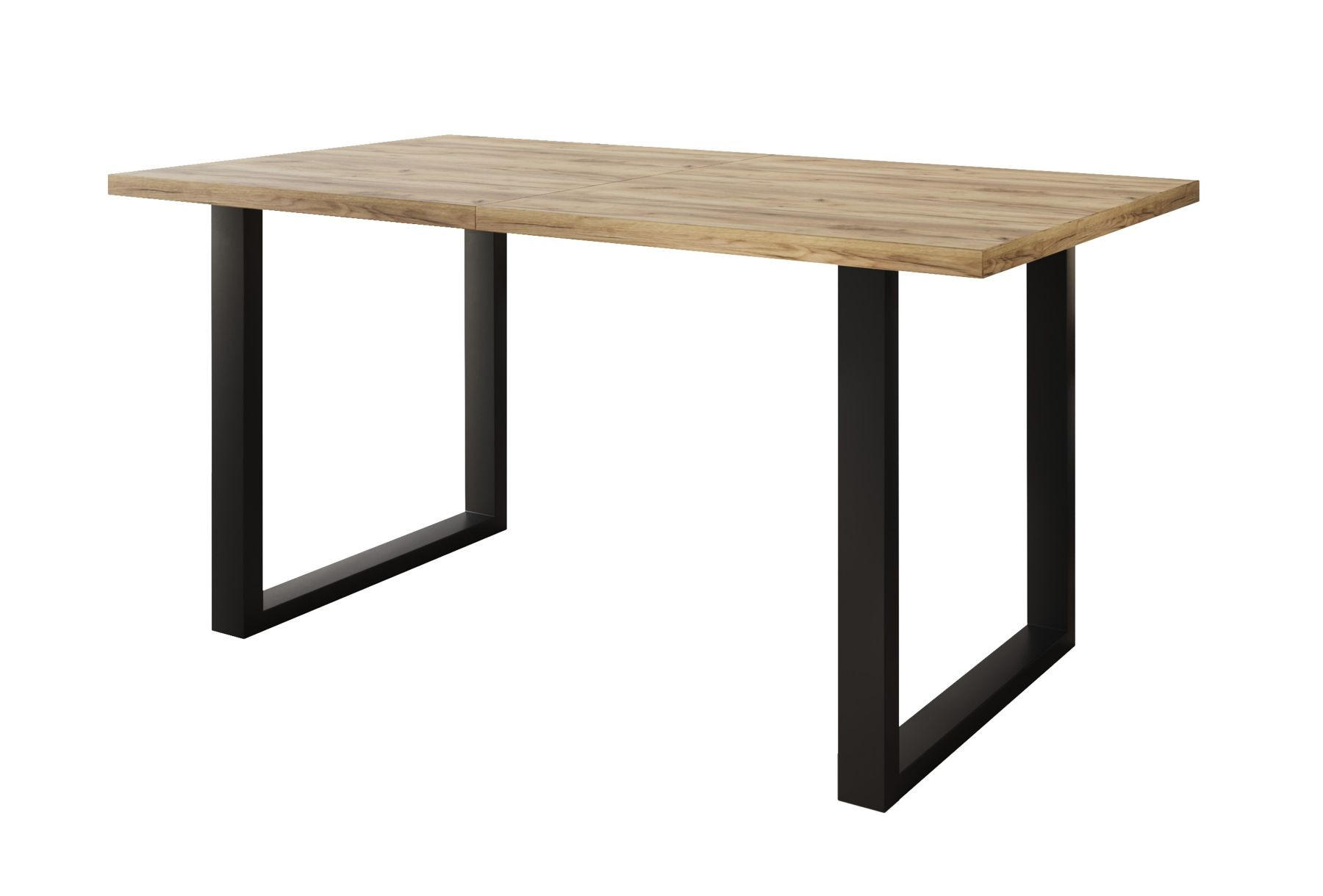 TISCH Schwarz SOFTI U Loftowy Nicht Ausziehbar 140x90 cm - Eichefarben/Schwarz, Holzwerkstoff (90/90/75.6cm) - Sepro Meble
