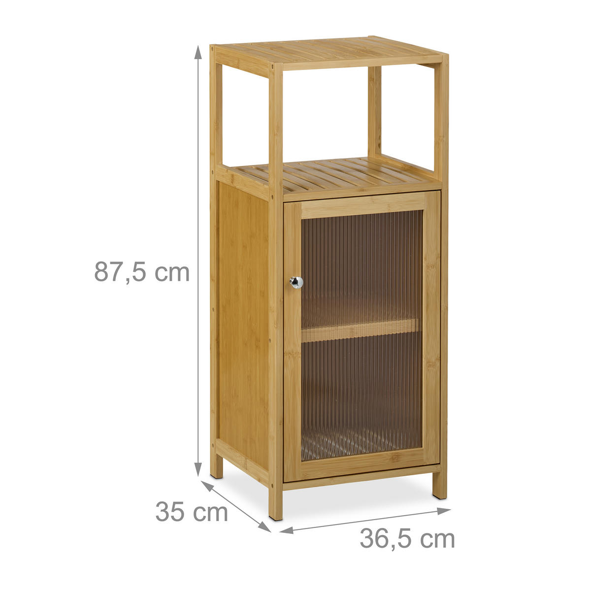 BADEZIMMERSCHRANK - Hellbraun, Holz/Holzwerkstoff (36.5/87.5/35cm) - Relaxdays