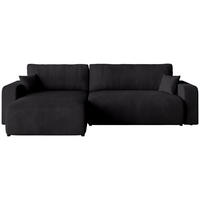 ECKSOFA PUMI XL mit Schlaffunktion Schwarz Cord - Schwarz, Textil (274/148cm) - Bromarkt
