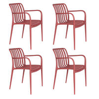 GARTENSTUHL Amae Rot - 4 er Set - Rot, Kunststoff (53/80.5/57cm) - Housecraft Living