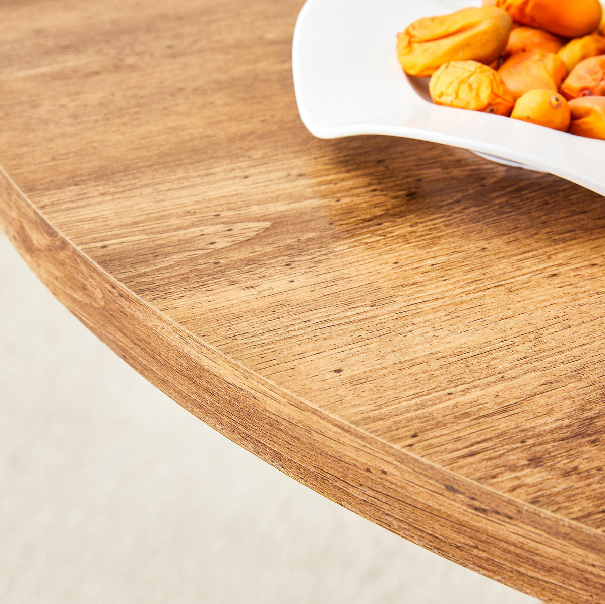 ESSTISCH 100/100/76 cm aus MDF mit Stauraum und zylindrischem Säulenfuß, Holzfarben - Naturfarben, Holzwerkstoff (100/100/76cm) - Redom