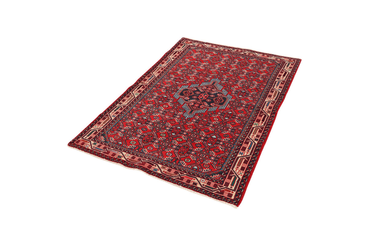 ORIENTTEPPICH handgeknüpft Assadabad Rot 151/105 cm Schurwolle - Rot, Textil (105/151cm) - Looma