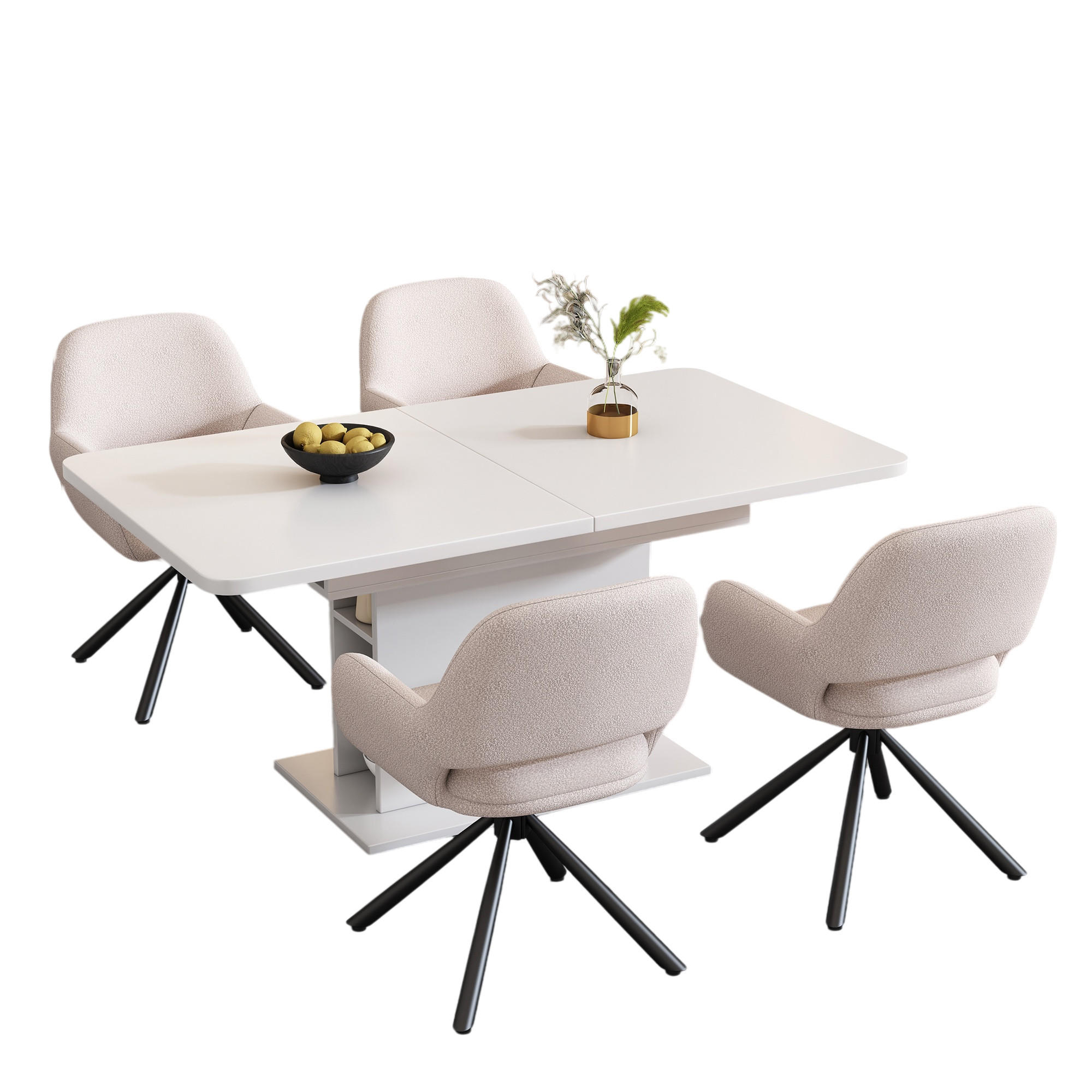 ComfortXL Essgruppe Weiß 130x75x70 cm