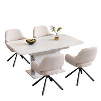 ESSGRUPPE DE-38937 ausziehbarer Tisch mit 4 Stühlen Weiß - Weiß, Holzwerkstoff (130/75/70cm) - ComfortXL