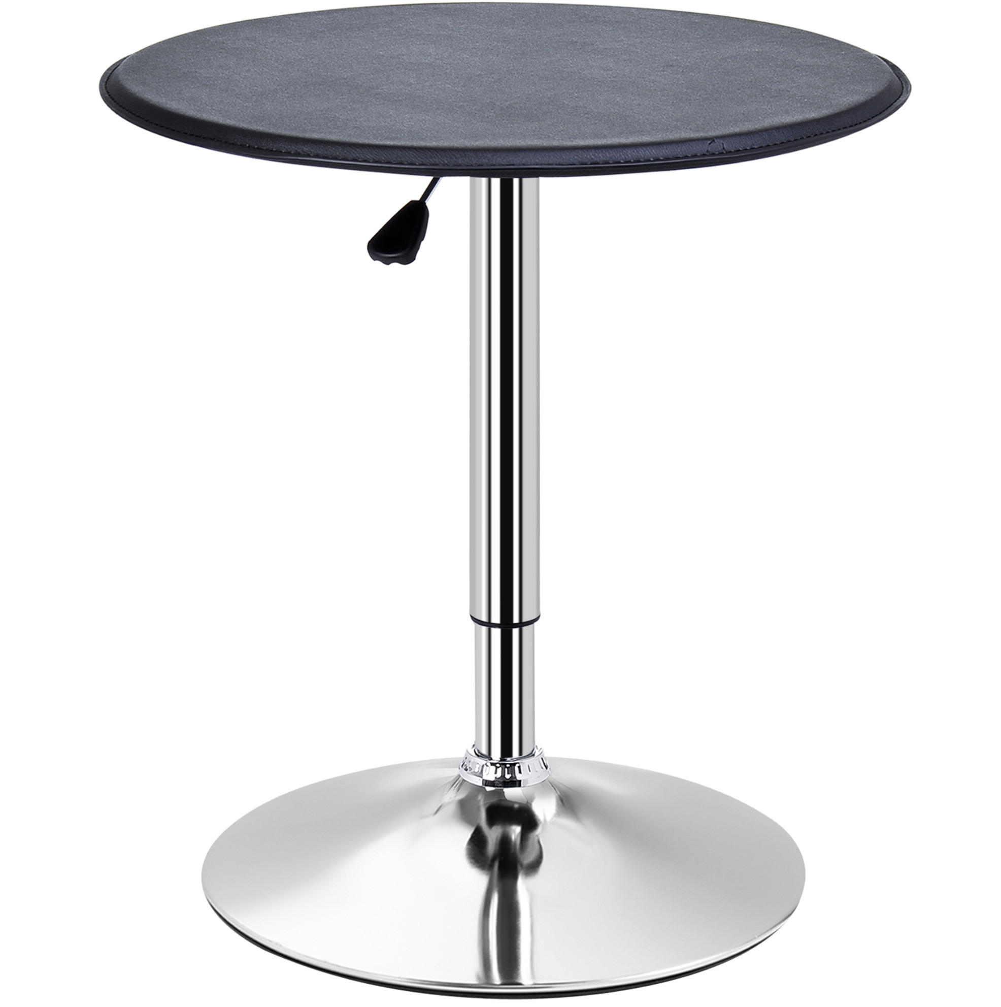 STEHTISCH 63/67-93 cm Schwarz mit Kunstleder und Chromsockel höhenverstellbar - Schwarz, Holzwerkstoff (63/63/93cm) - OKWISH
