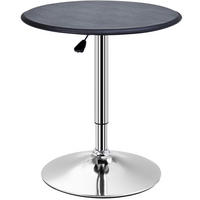 STEHTISCH 63/67-93 cm Schwarz mit Kunstleder und Chromsockel höhenverstellbar - Schwarz, Holzwerkstoff (63/63/93cm) - OKWISH